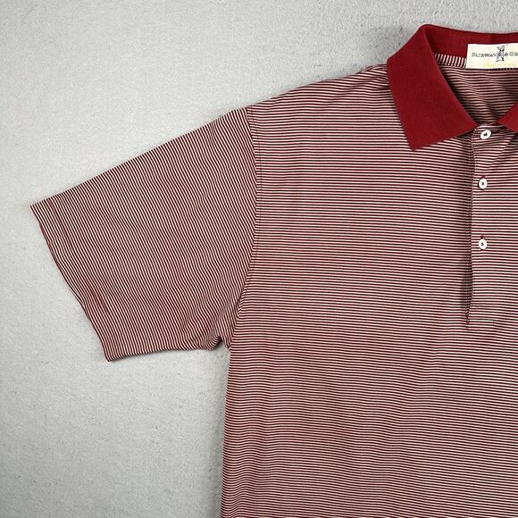 Fairway & Greene Red White Striped Albany Country Club Collared Polo Shirt L - Picture 3 of 16